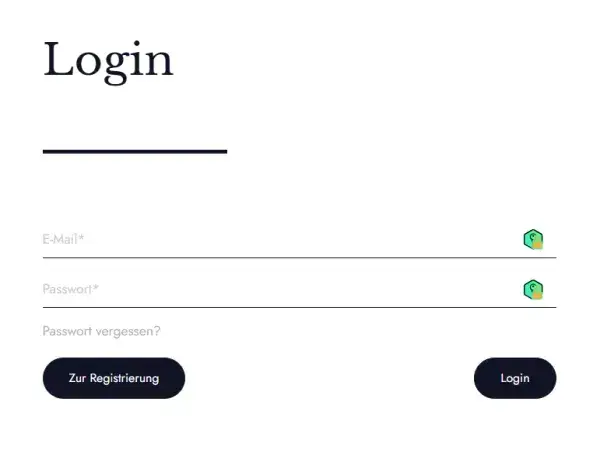 login screen